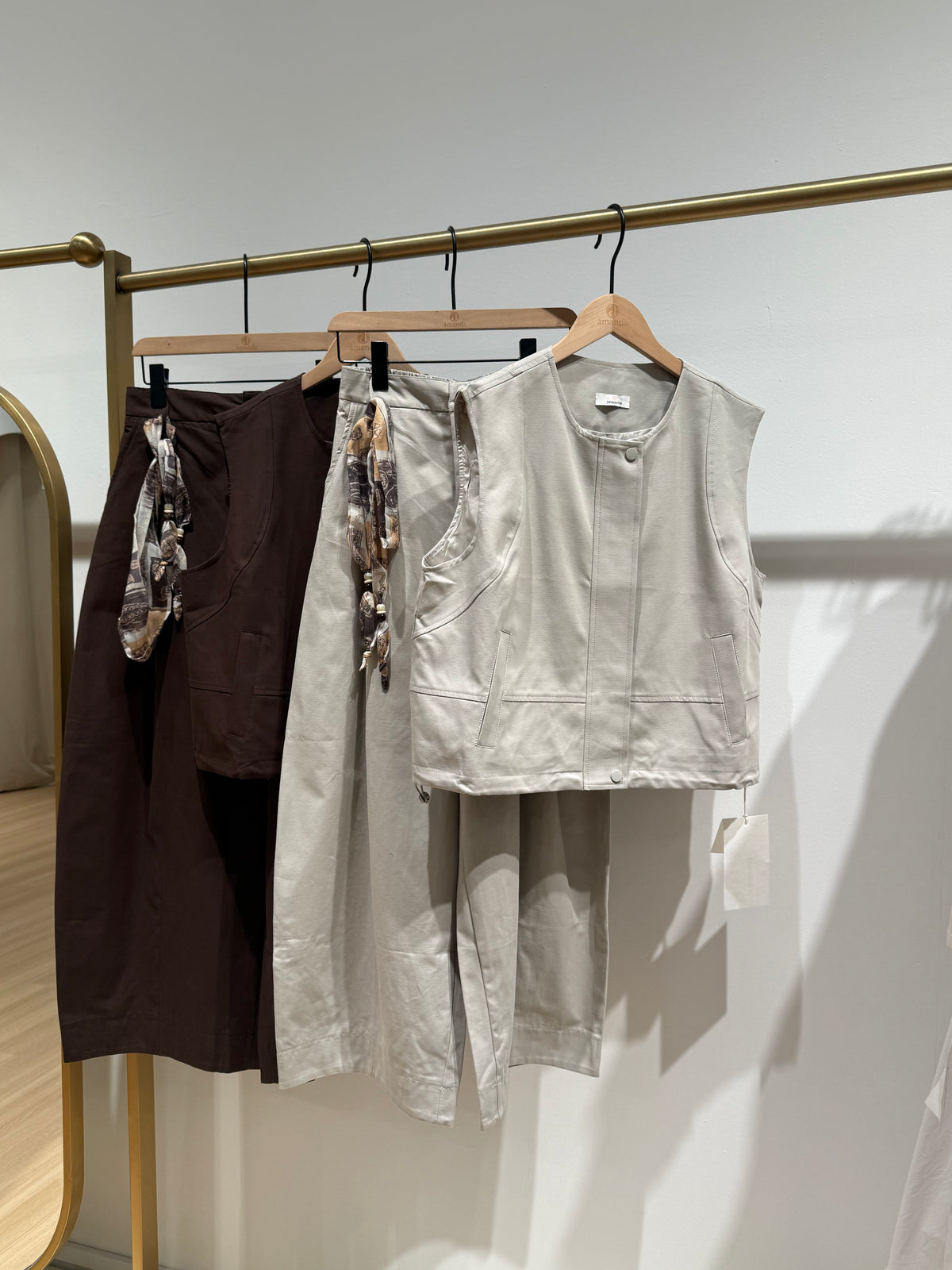 Alessia Front Zip Vest Set - Vest + Pant