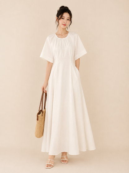 Élan Cotton Puff-Sleeve Dress