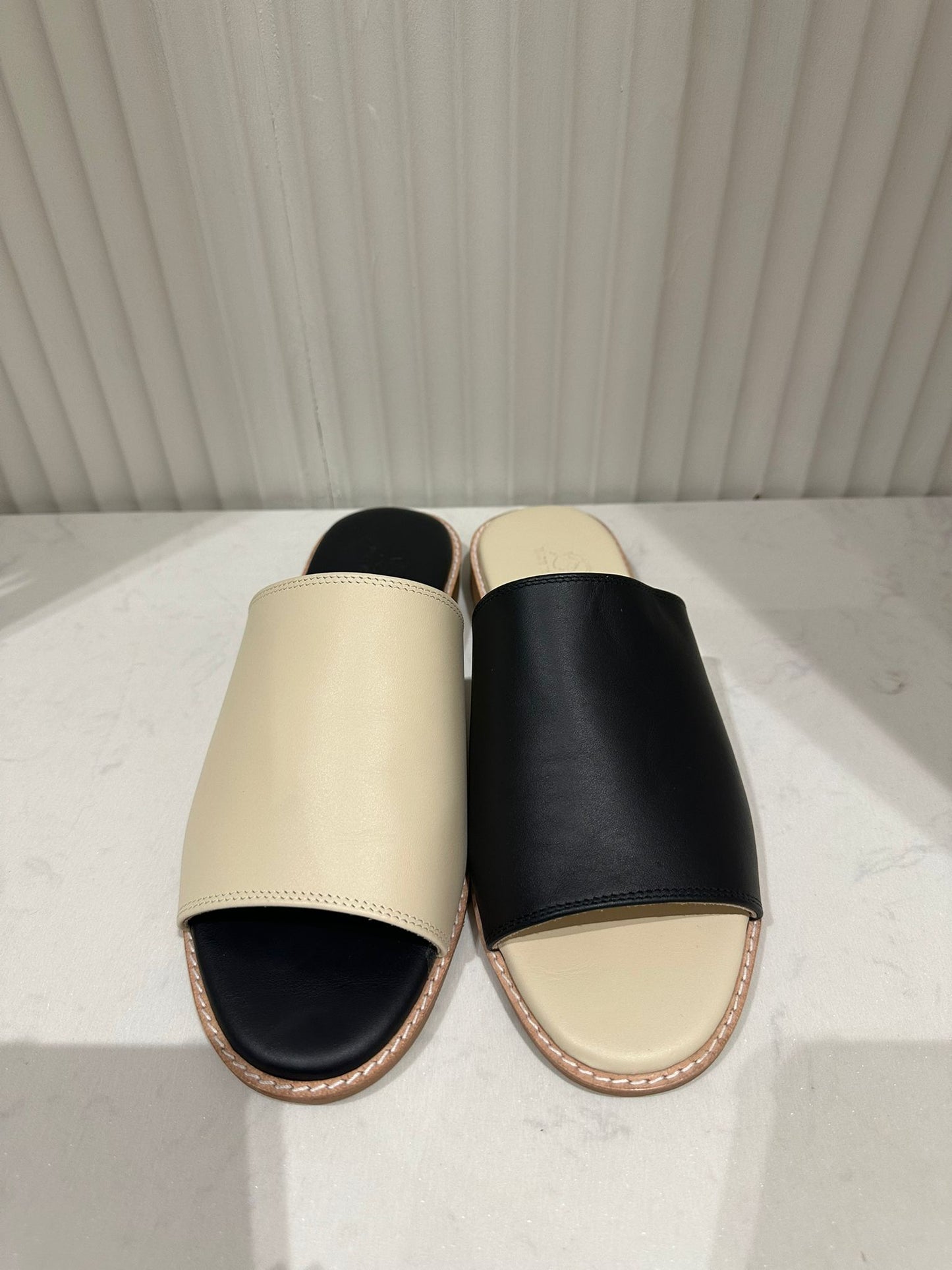 Mono Color Block Sandals