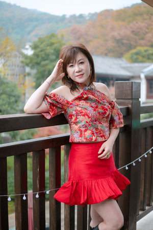 [BESPOKE] Katana Cool Shoulder Cheongsam Silk Top