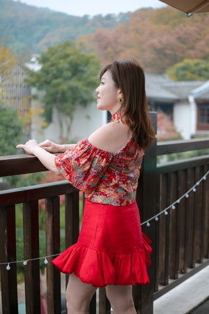 [BESPOKE] Katana Cool Shoulder Cheongsam Silk Top