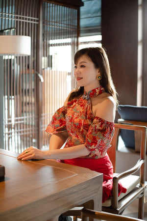 [BESPOKE] Katana Cool Shoulder Cheongsam Silk Top