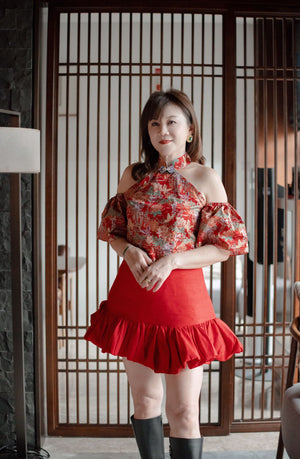 [BESPOKE] Katana Cool Shoulder Cheongsam Silk Top