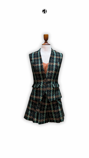 Lin Tweed Vest & Shorts Suitset