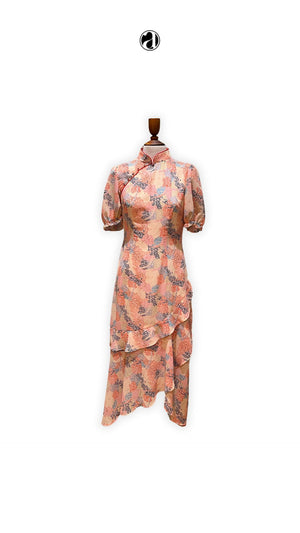 Yuxi Silk Chiffon Asymmetrical Dress