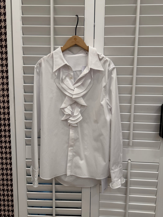 Audrey Ruffle Collar Long Sleeve Blouse