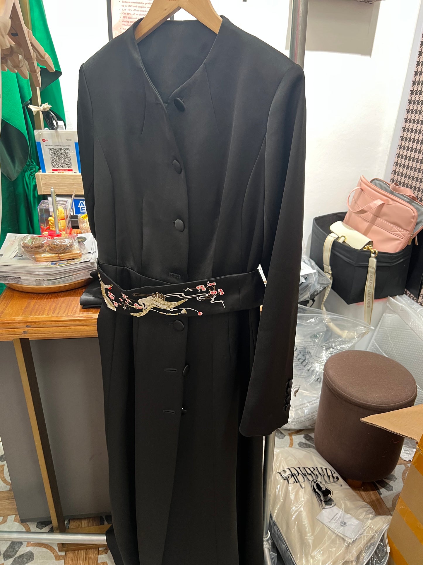 Sage Kimono Belt Dress