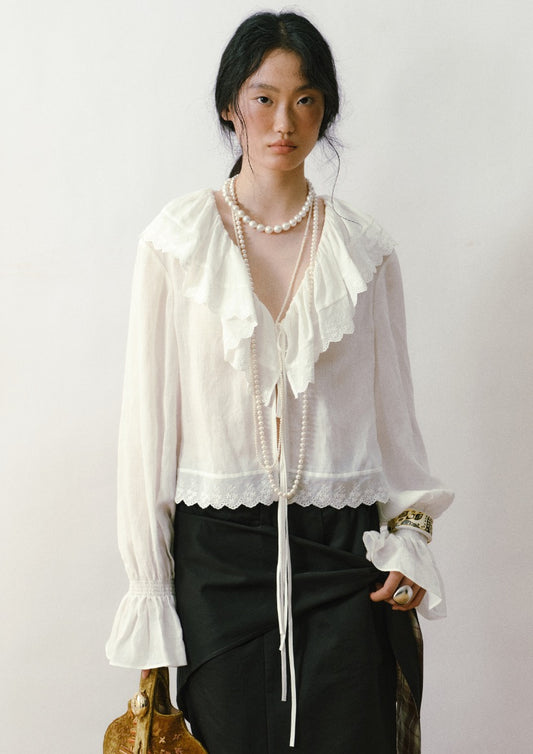 Georgia Long Sleeve Ruffle Blouse