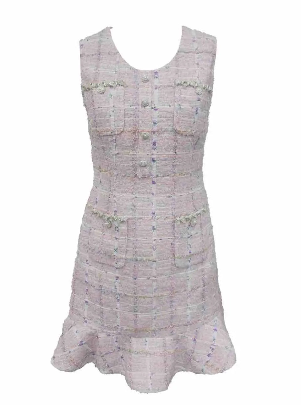 Natalia Tweed Ruffle Mini Dress