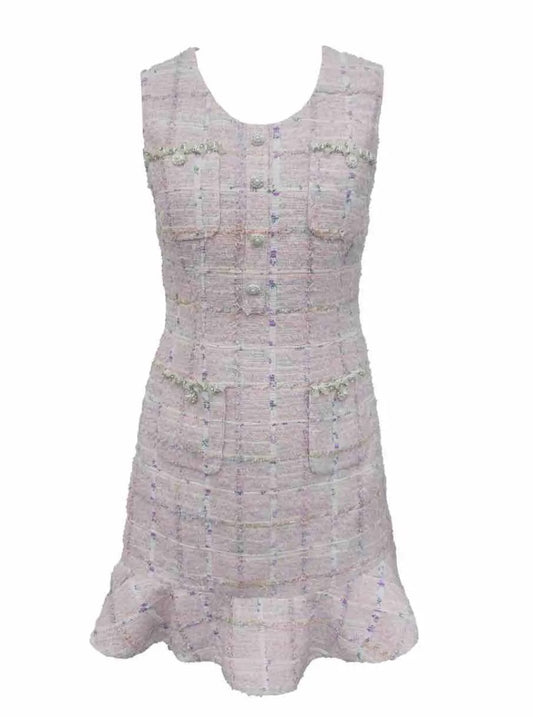 Natalia Tweed Ruffle Mini Dress