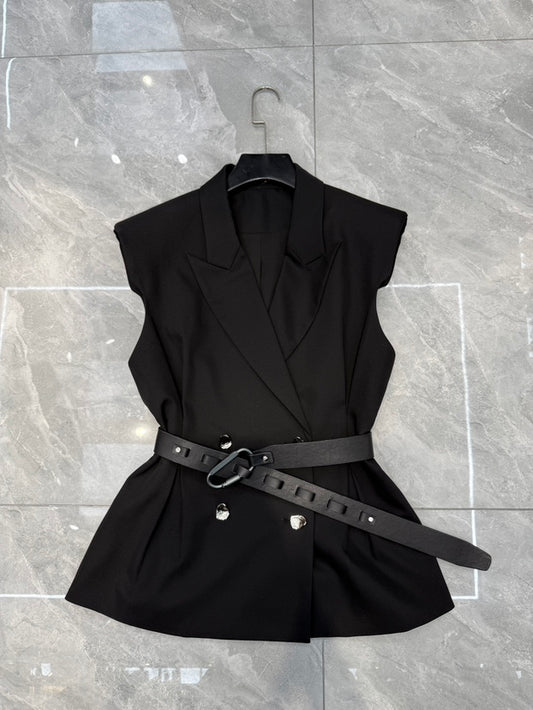 Tiya Vest Coat with Belt