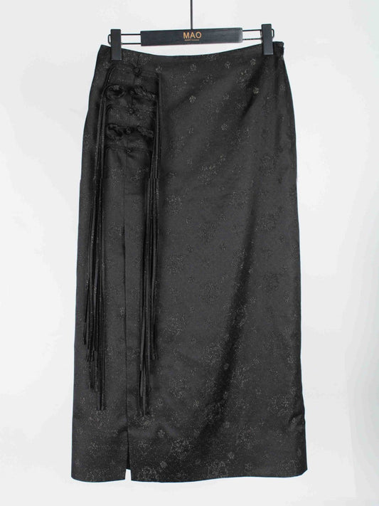 YingLu Handmade Tassel Skirt with Frog Buttons