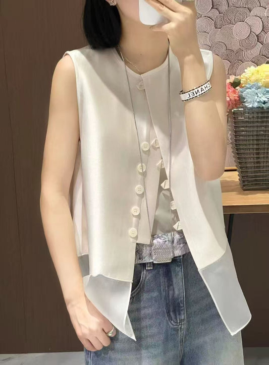 Li HuaOrganza Vest Top