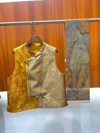 Xiu Ying Crystal Embellished Mulberry Silk Vest