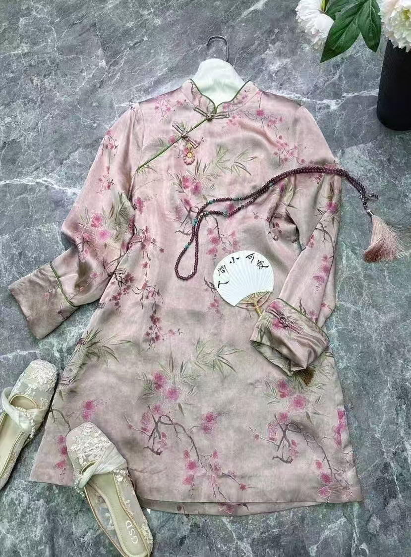 Xia Mulberry Silk Long Sleeve Dress