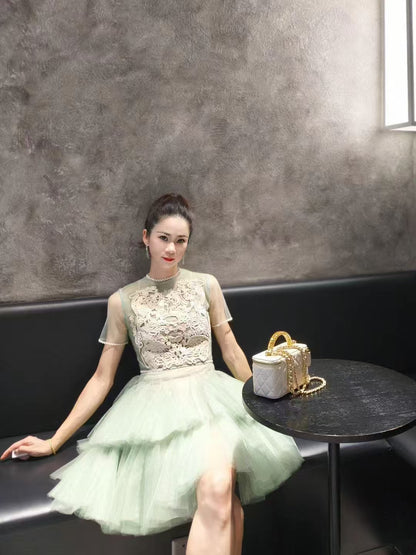 Linh Layered Tulled and Lace Dress