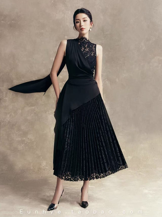 Phương Gathered Lace Long Dress