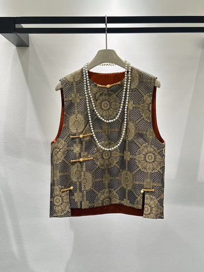 Na Silk Brocade Vest