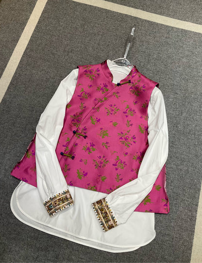 Chao-Xing Silk Brocde Vest