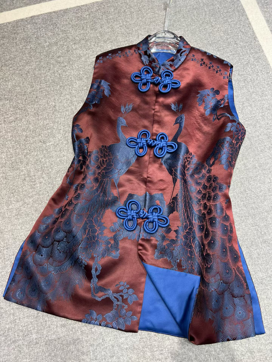 Huifen Silk Brocade Long Vest