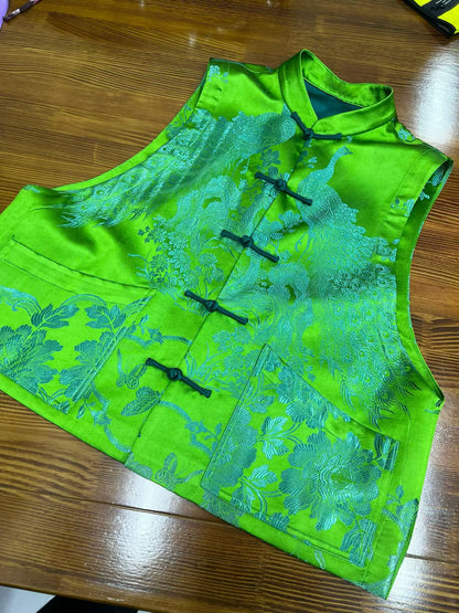 Lirong Front Pocket Oriental Vest