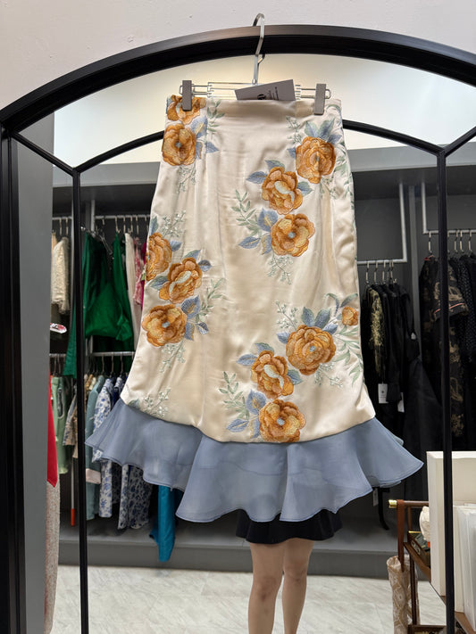 [Bespoke] LeiSi Silk Embroidery Ruffle Skirt