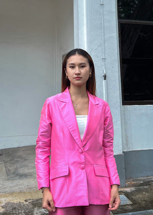 IYKYK Lea Thai Silk Lapel Jacket