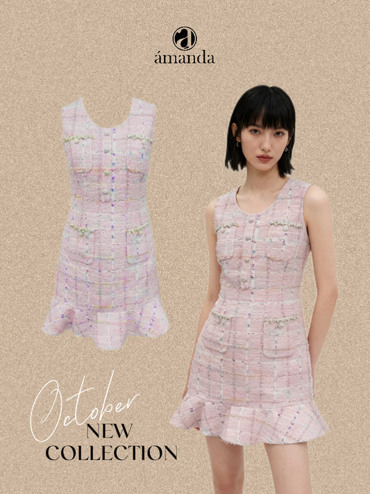 Natalia Tweed Ruffle Mini Dress