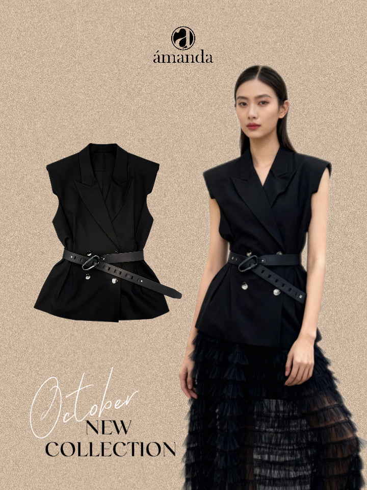 Tiya Vest Coat with Belt