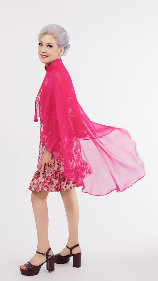 [Bespoke] Aspyn Asymmetrical Flowy Cape