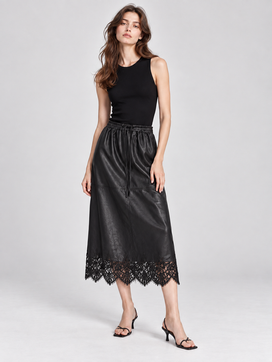 Noir Lace Hem Skirt