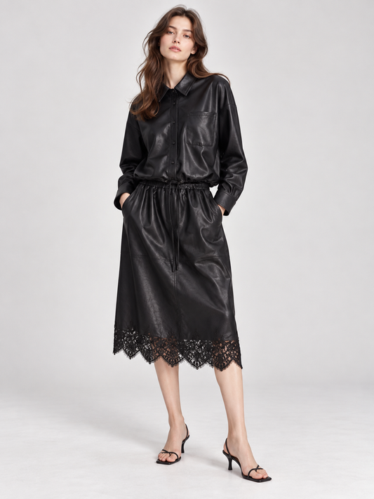 Noir Ease Leather Shirt