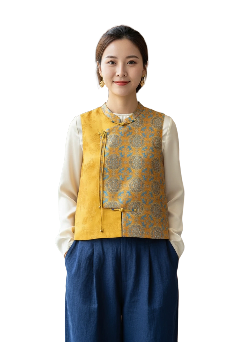 Xiu Ying Crystal Embellished Mulberry Silk Vest
