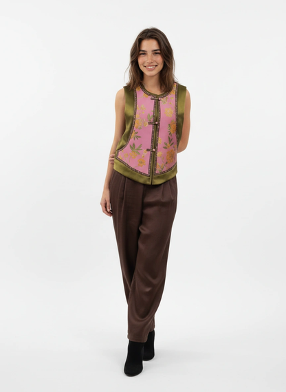 Qing Silk Brocade Oriental Vest