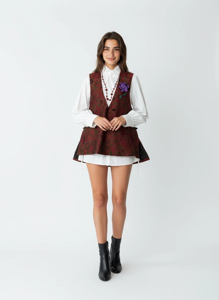 Li-Mei Silk Brocade Vest