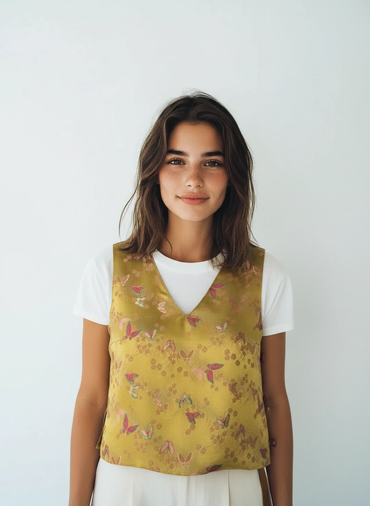 Mei-Xia Silk Brocade Vest