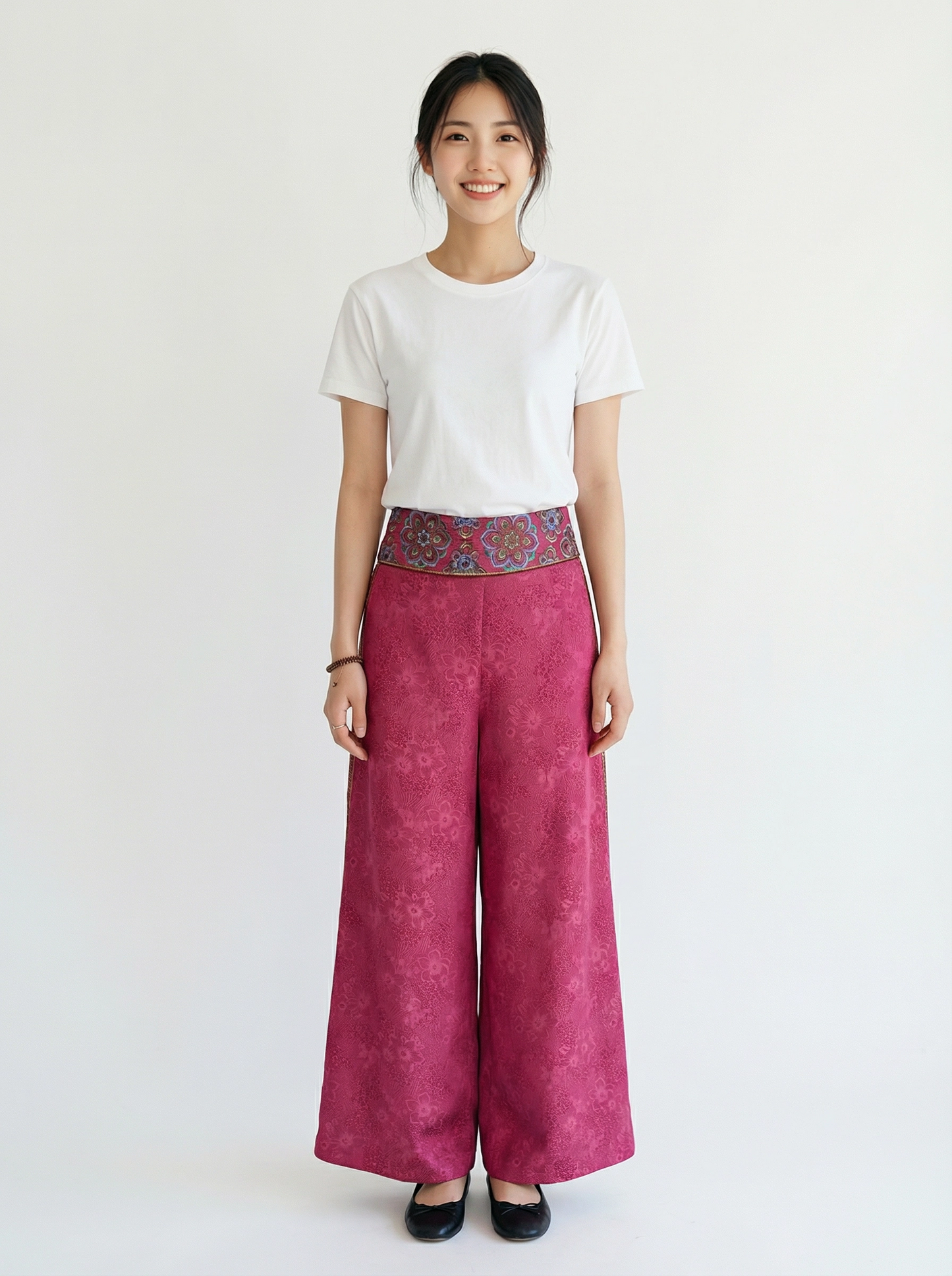 Arlette Mulberry Silk Wide Leg Pant