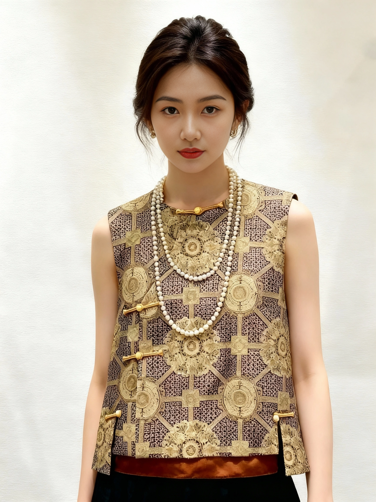 Na Silk Brocade Vest