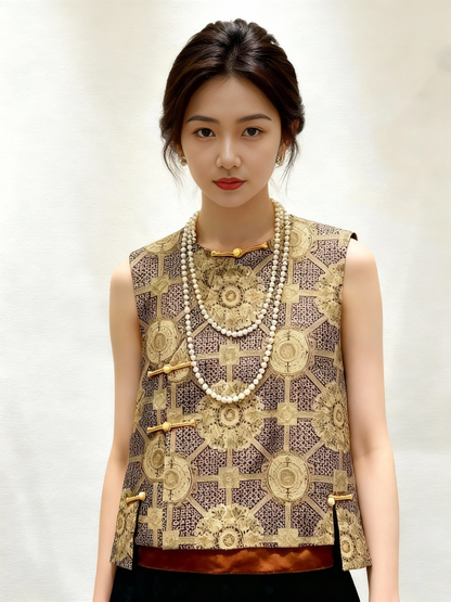 Na Silk Brocade Vest