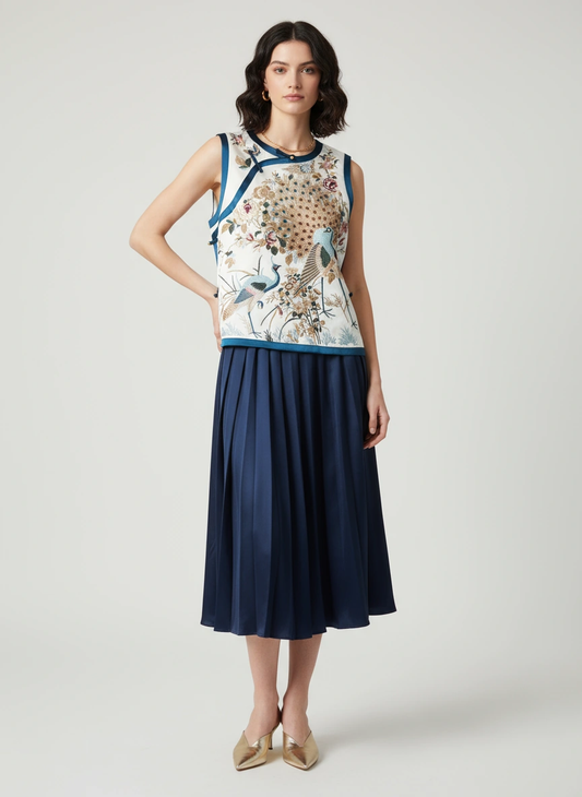 Lan Embroirdery Trimming Vest