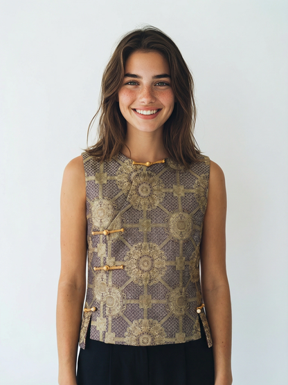 Na Silk Brocade Vest