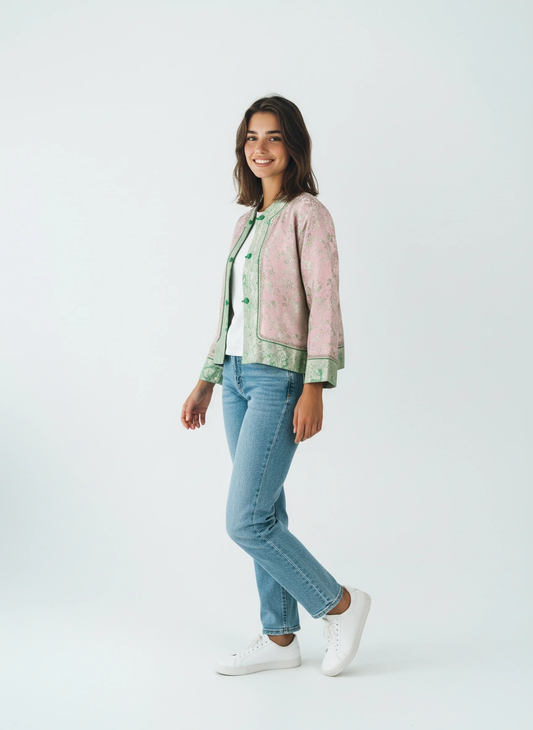 Ming Silk Embossed Oriental Jacket