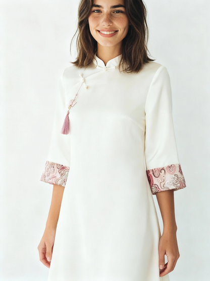 Mi Mi Long Sleeve Embroidery Dress