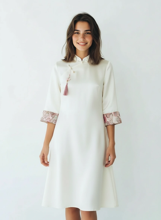 Mi Mi Long Sleeve Embroidery Dress