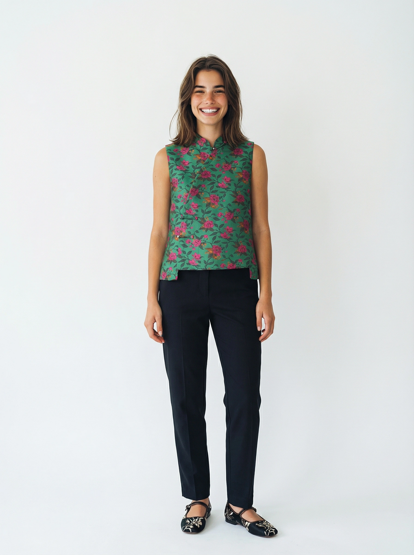 Na Silk Brocade Oriental Vest