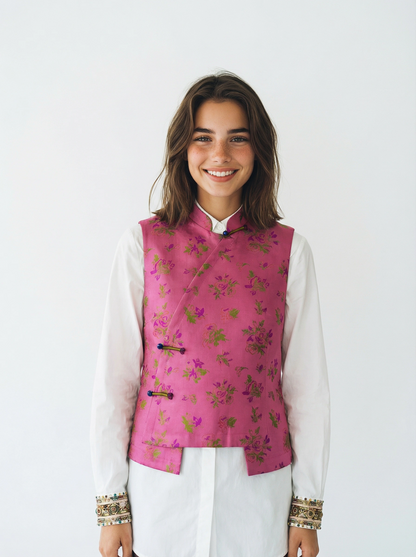 Chao-Xing Silk Brocde Vest