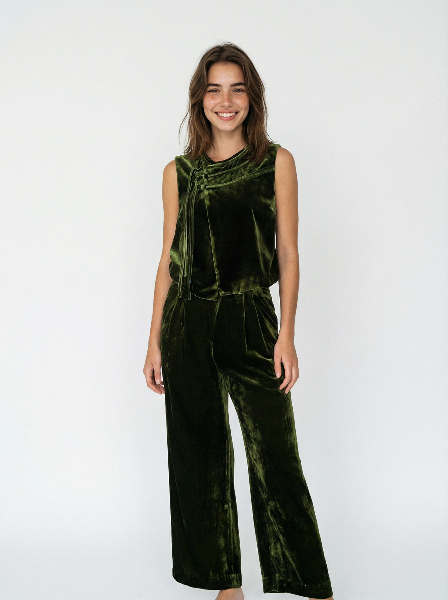 Zi Qing Velvet Straight Leg Pant