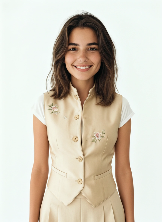 Ling Long Flower Embroidery Vest