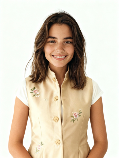 Ling Long Flower Embroidery Vest