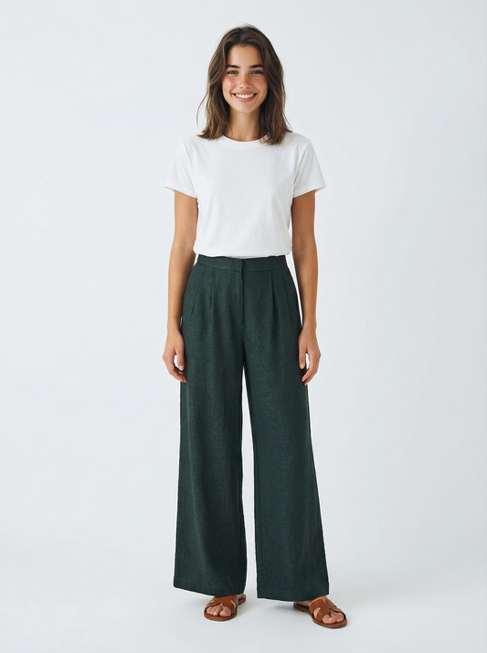 Hua Xin Mulberry Silk Wide Leg Pant